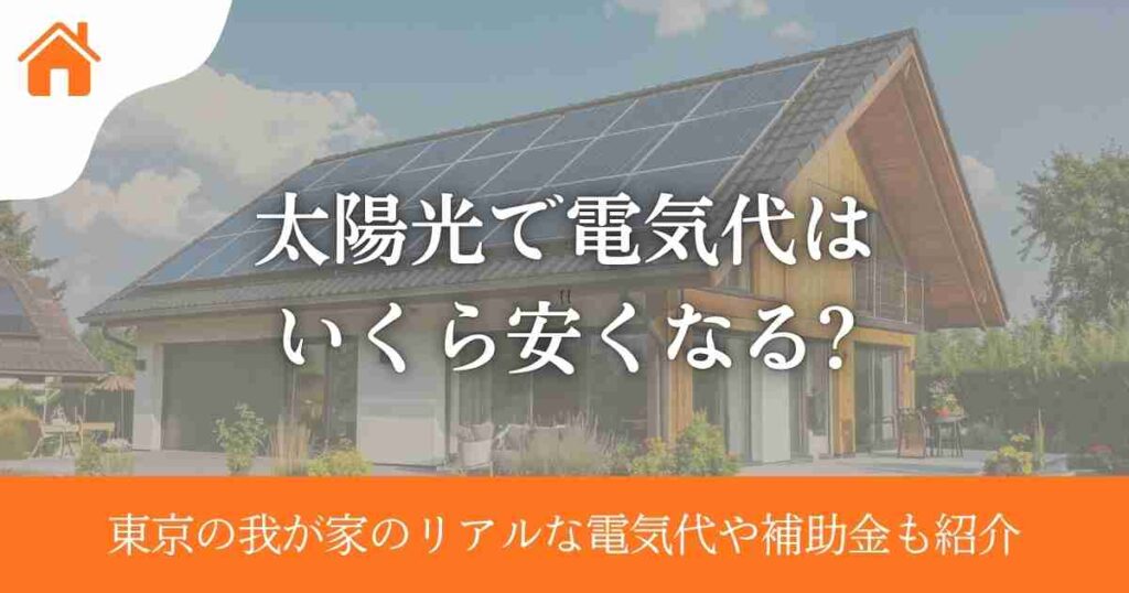 太陽光で電気代はいくら安くなる?東京の我が家のリアルな電気代や補助金も紹介